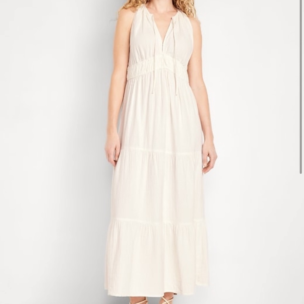 Old Navy TALL Fit & Flare Crinkle Gauze Maxi dress